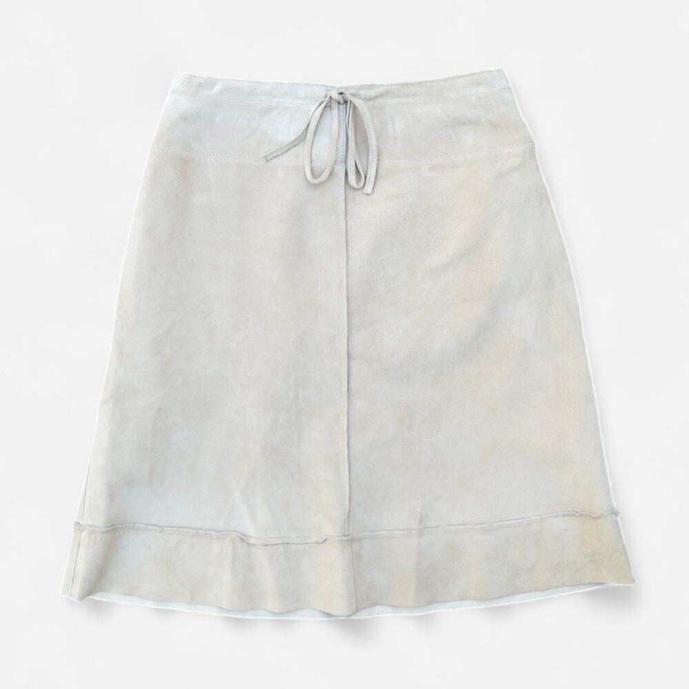 J.Jill Vintage 90s 100% Suede Leather Knee Length Skirt